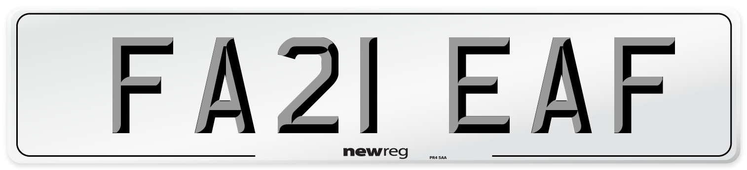 FA21 EAF Number Plate from New Reg